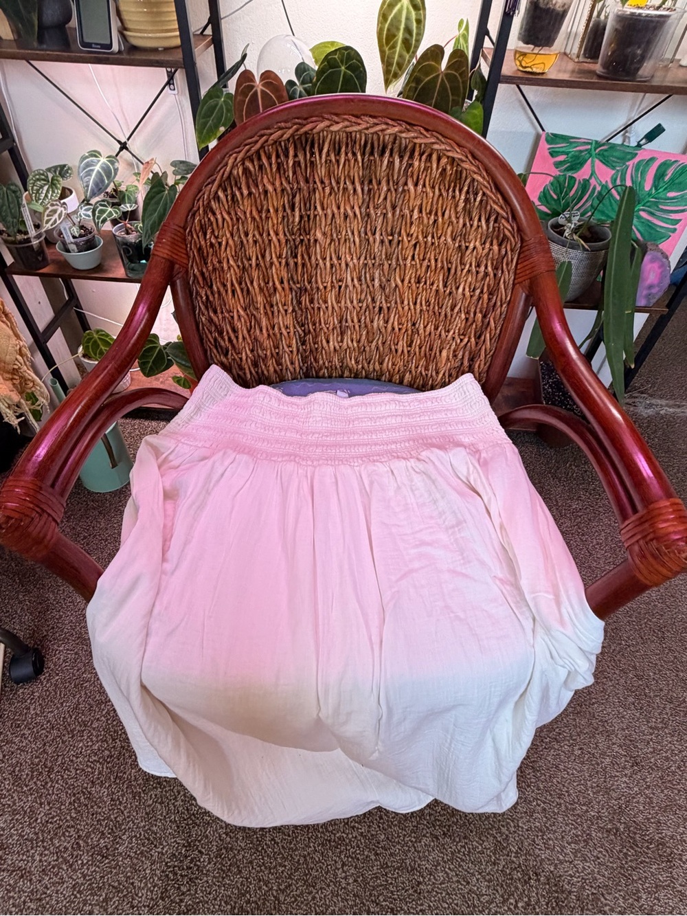 Old Navy Light Pink Smocked-Waist Maxi Skirt
